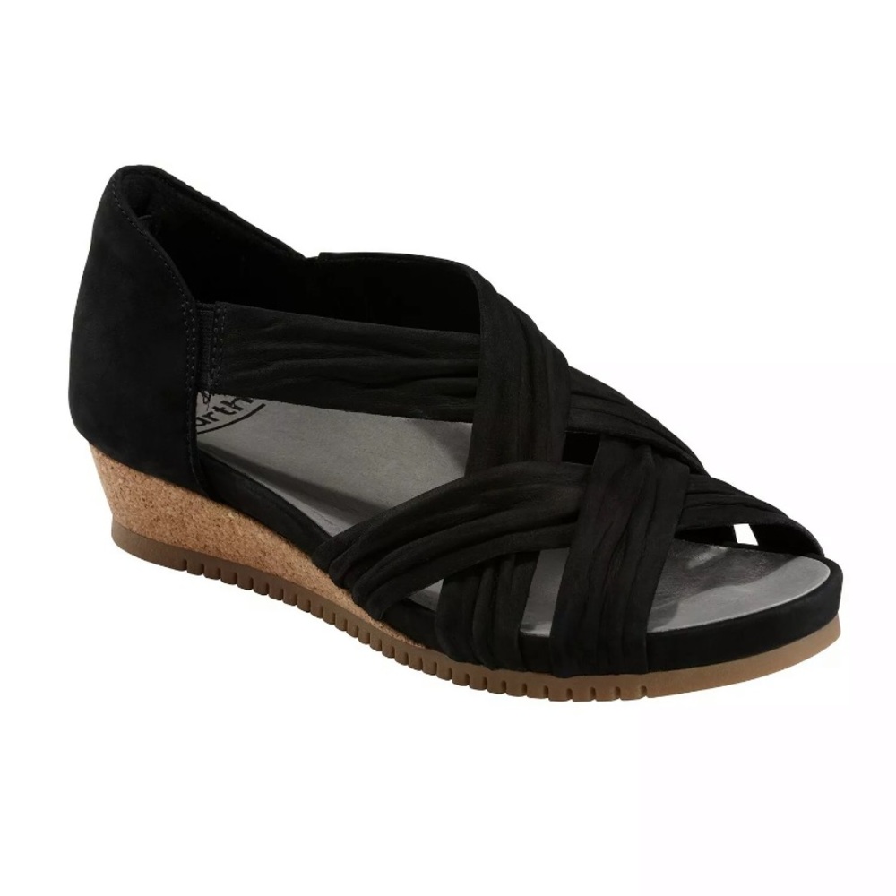 Earth Gemini Closed Back Open Toe Sandal Black